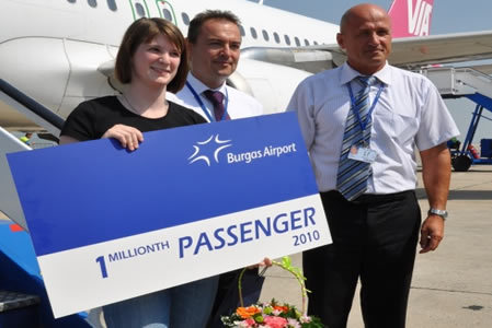 Burgas Airport Welcomes Millionth Passenger for 2010